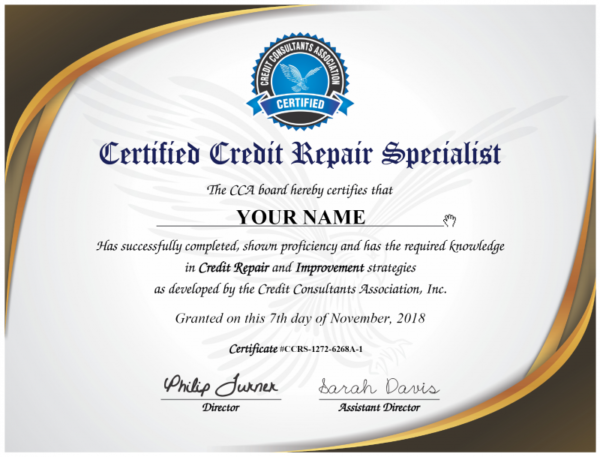 Credit Repair Specialist Certificate (Digital)